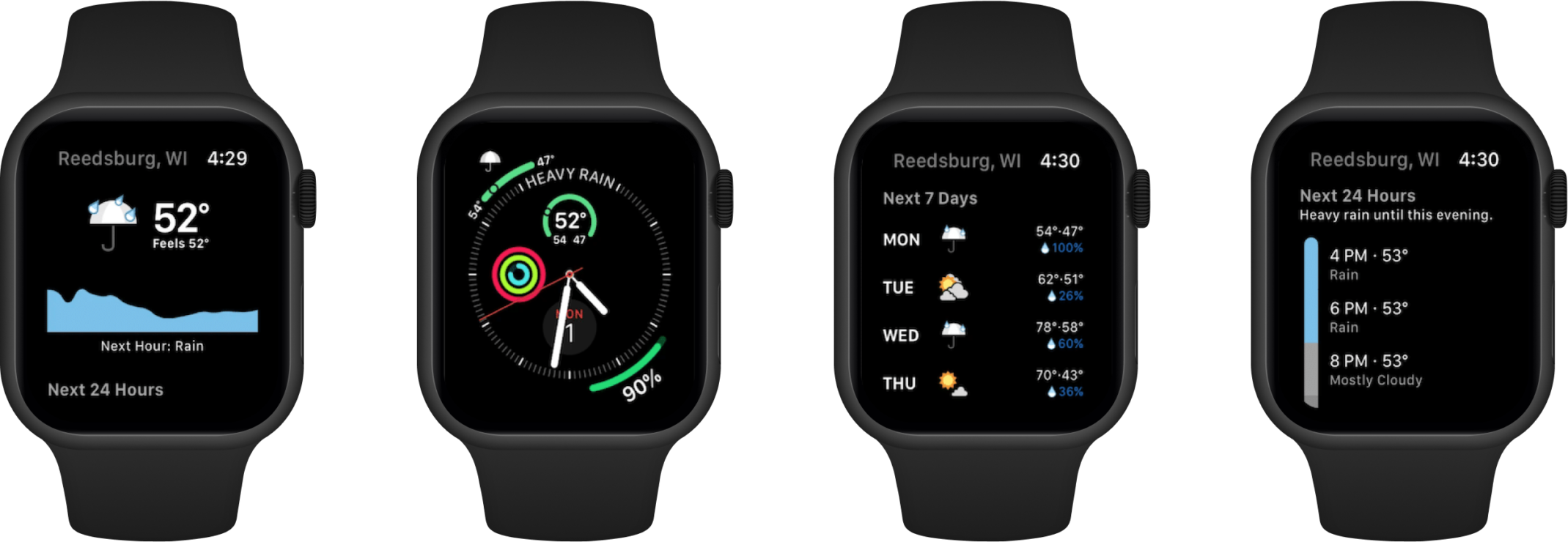Dark sky watch ui