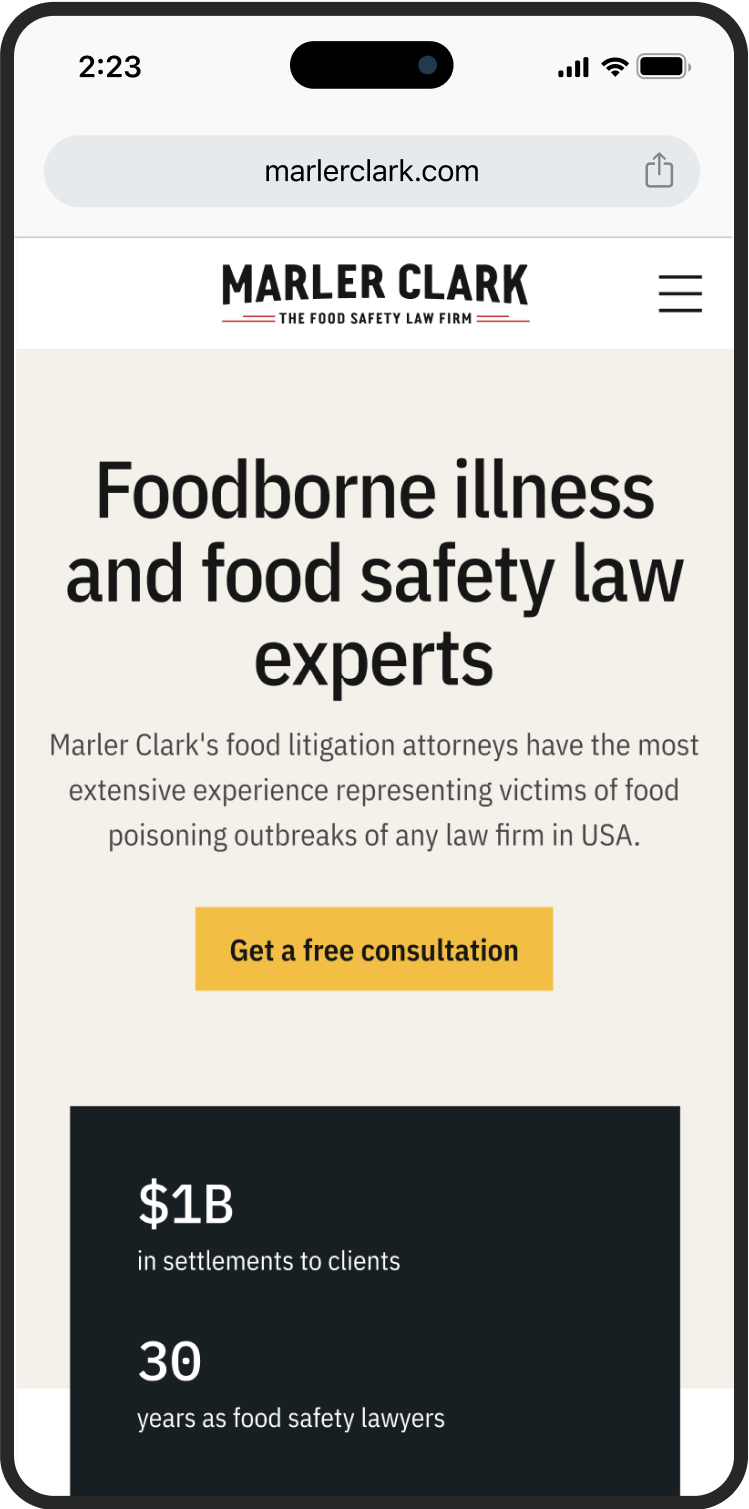 Marler clark mobile foodborne illness