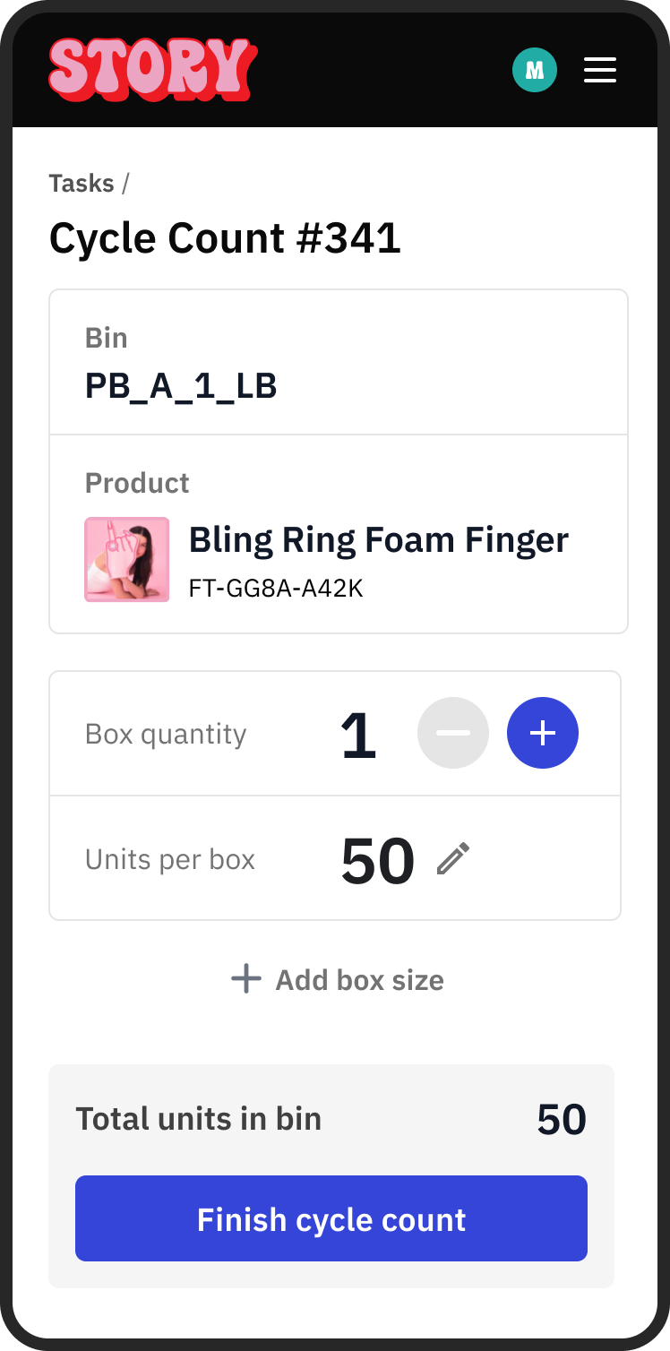 Xo mobile cycle count
